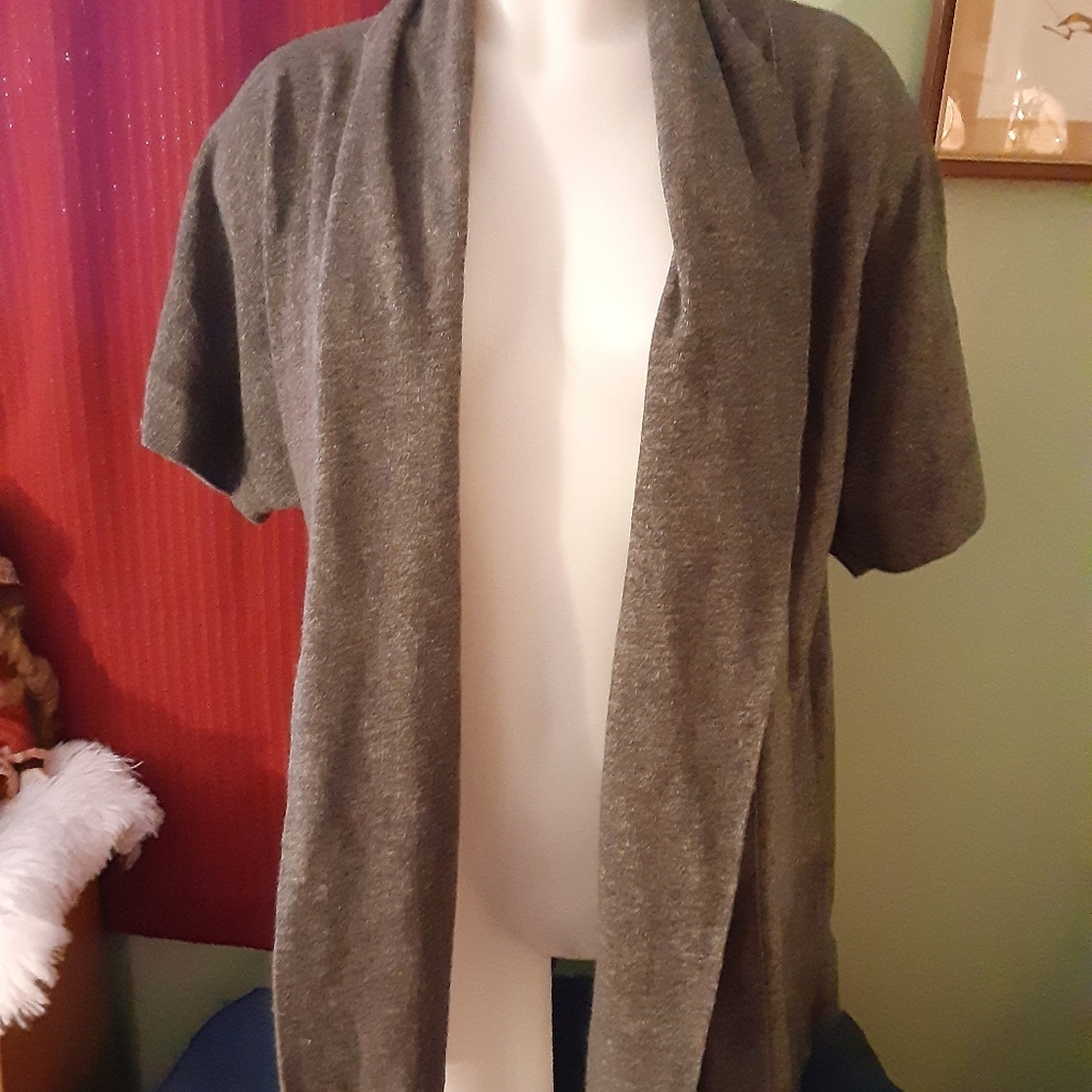Size Xs gray summer short sleeve cardigan sweater - Picture 14 of 16
